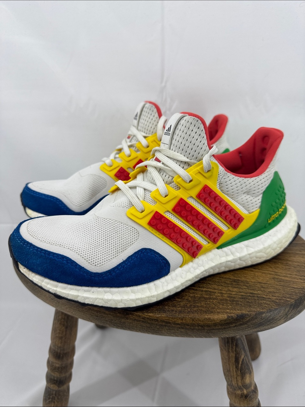 adidas LEGO x UltraBoost DNA 'Color Pack - Multi' White Sneakers, sz 4.5